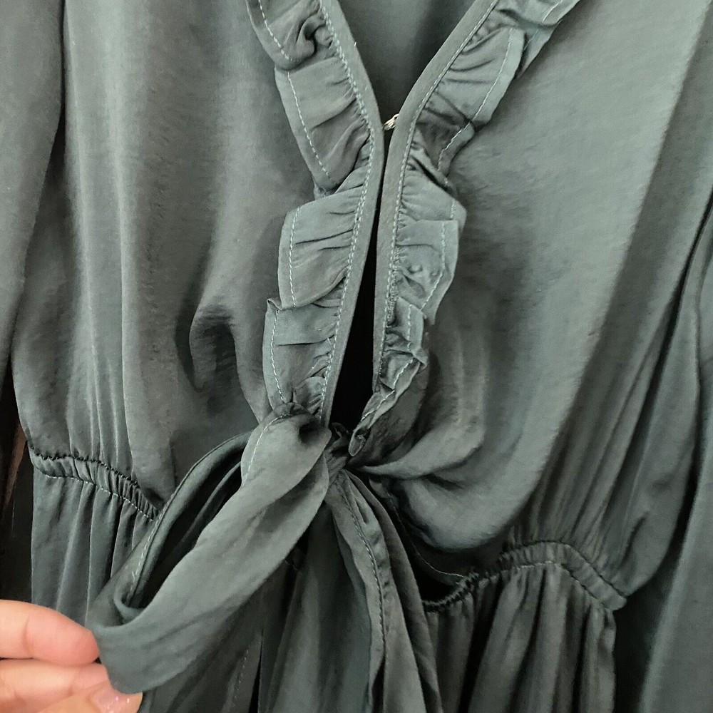Princess Polly Womens Dress Size 6 Green Layered Tie Front n1 - Picture 4 of 9